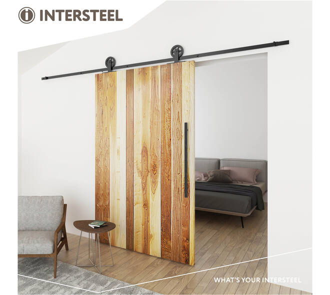 Schuifdeursysteem 2x1 meter met hangrollen spaakwiel top 170mm zwart