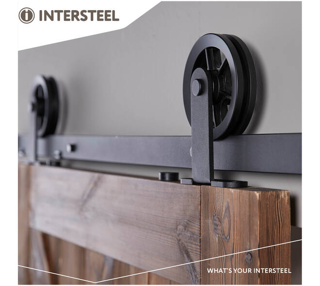 Schuifdeursysteem 2x1 meter met hangrollen spaakwiel top 170mm zwart
