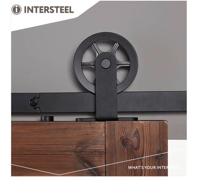 Schuifdeursysteem 2x1 meter met hangrollen spaakwiel top 170mm zwart