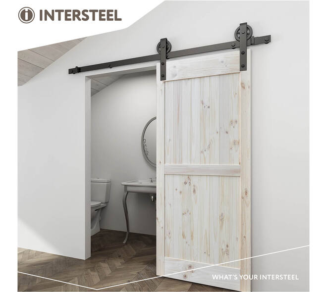 Schuifdeursysteem 2x1 meter met hangrollen spaakwiel 340mm zwart