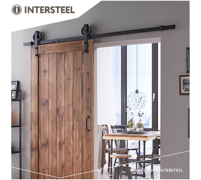 Schuifdeursysteem 2x1 meter met hangrollen spaakwiel 340mm zwart