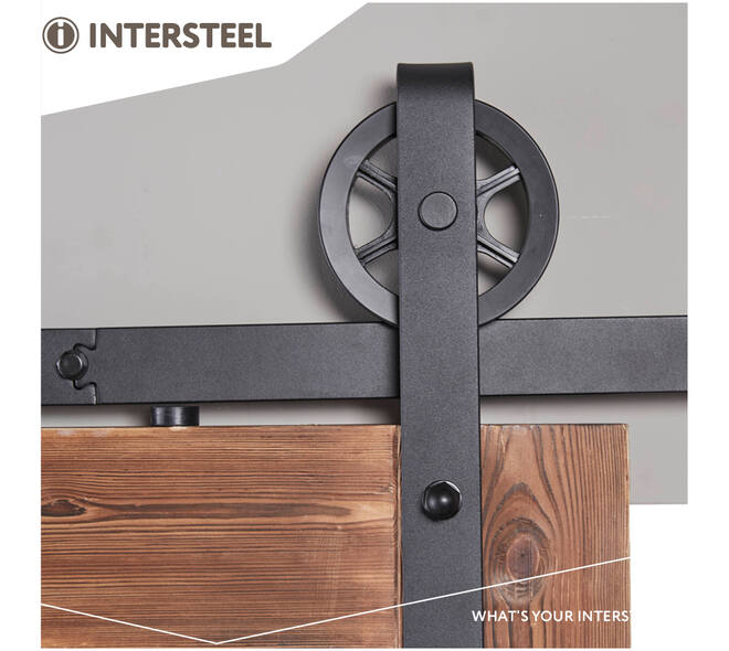 Schuifdeursysteem 2x1 meter met hangrollen spaakwiel 340mm zwart