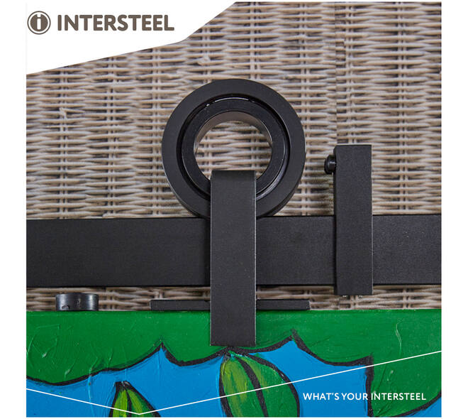 Schuifdeursysteem 2x1 meter met hangrollen open wiel top 155mm zwart