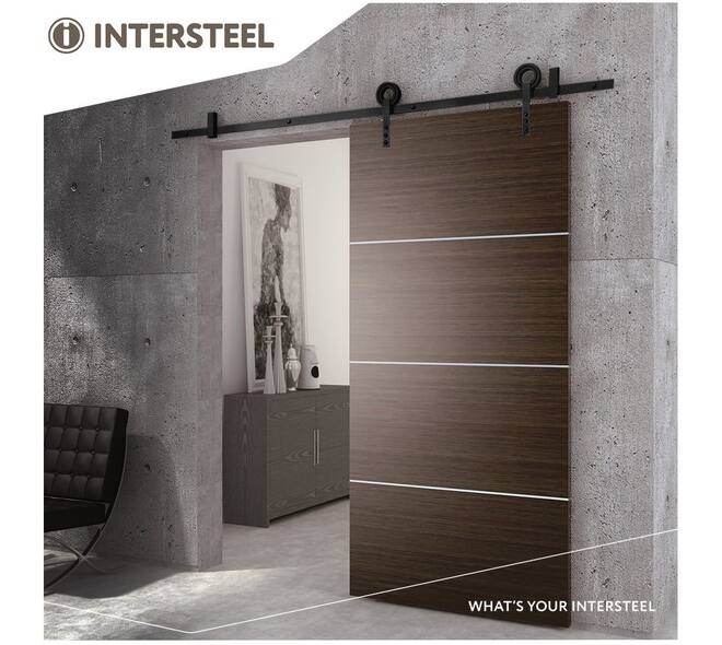 Schuifdeursysteem 2x1 meter met hangrollen open wiel 255mm zwart