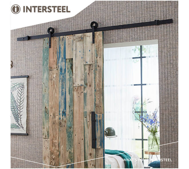 Schuifdeursysteem 2x1 meter met hangrollen open wiel 255mm zwart