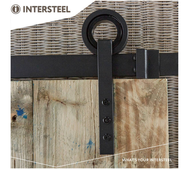 Schuifdeursysteem 2x1 meter met hangrollen open wiel 255mm zwart