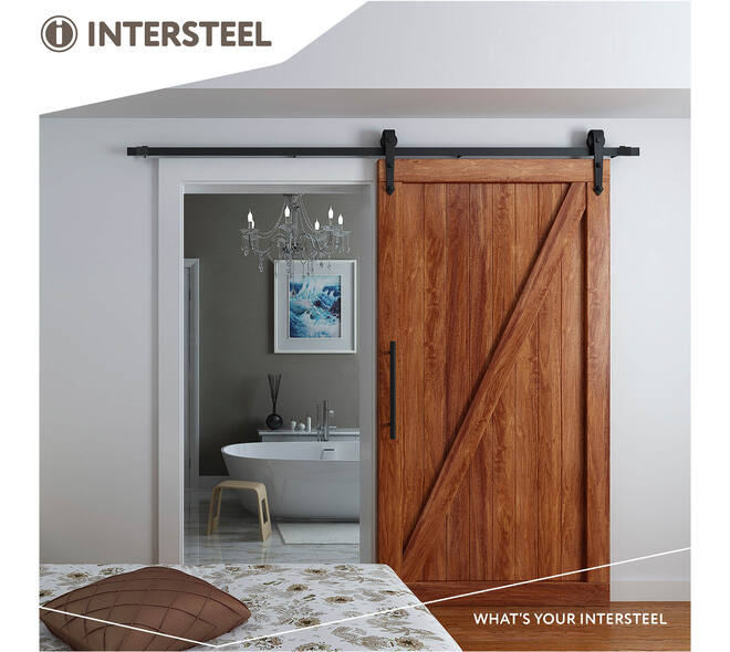 Schuifdeursysteem 2x1 meter met hangrollen pijlvorm 290mm zwart