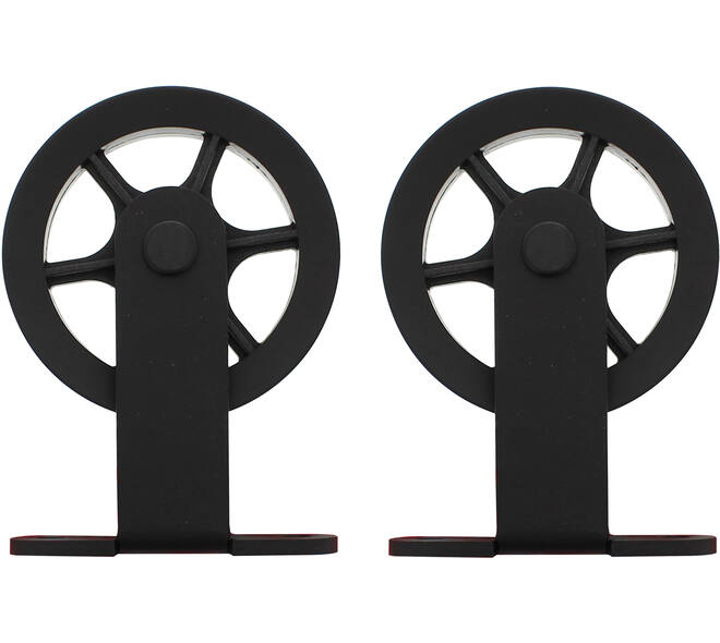 Set van 2 rollers spaakwiel top 170mm tbv schuifdeursysteem 450120 inclusief bevestiging zwart