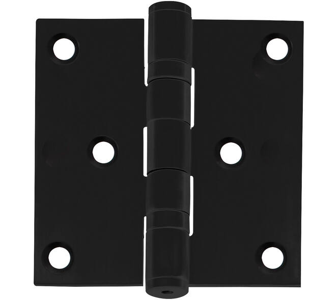 Kogellagerscharnier recht 3" (76x76x2,5mm) rvs zwart
