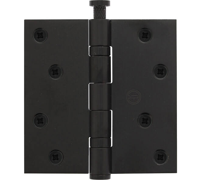 Kogellagerscharnier recht 3,5" (89x89x2,5mm) CE rvs zwart