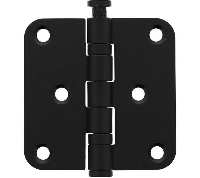 Kogellagerscharnier afgerond 3" (76x76x2,5mm) rvs zwart
