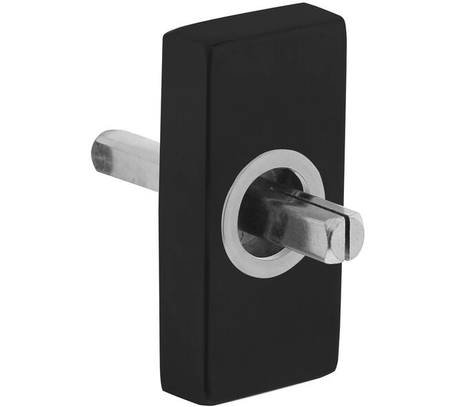 Basisplaat rechthoekig tbv raamkruk hals ø16, insteeklengte stift 7x35mm structuur zwart