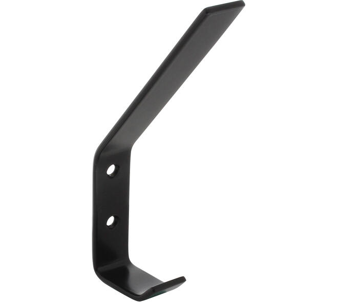 Kapstokhaak gebogen 140x80mm zwart