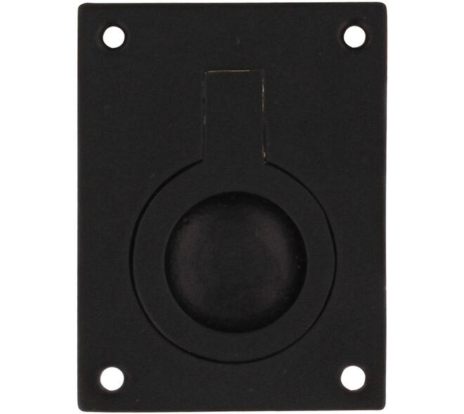 Luikring recht 65x49mm zwart