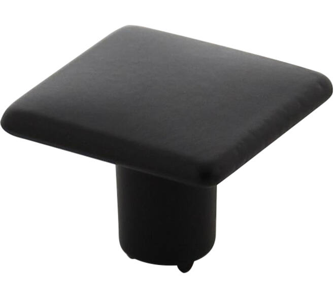 Meubelknop vierkant vlak 26x26mm zwart