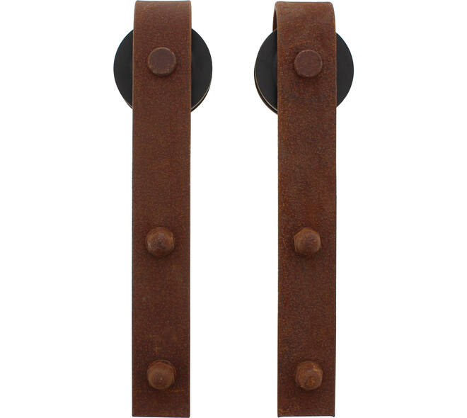 Set van 2 rollers recht 290mm tbv schuifdeursysteem 450101 inclusief bevestiging antiek