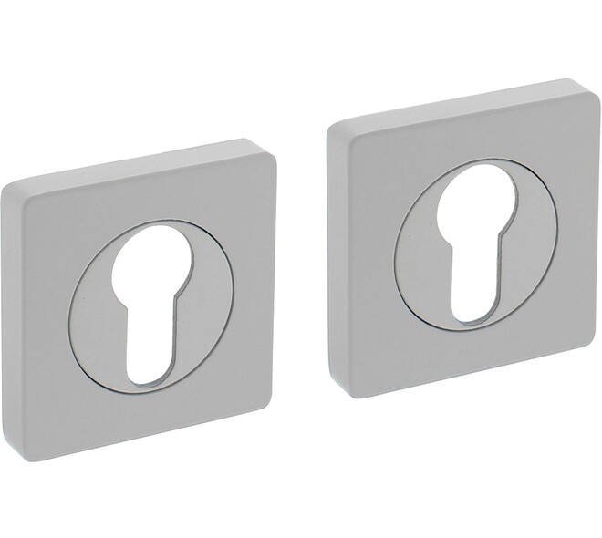 Cilinderrozetten verdekt 55x55x10mm met nokken wit