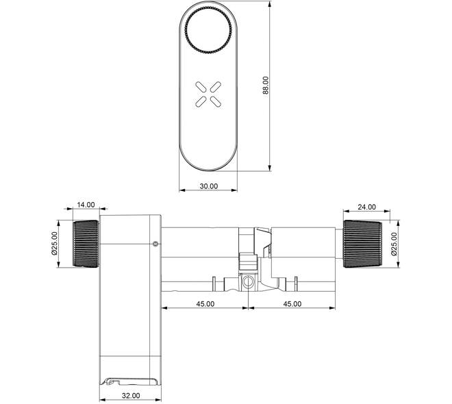 Black X Smart Lock 35/35mm - 45/45mm wit