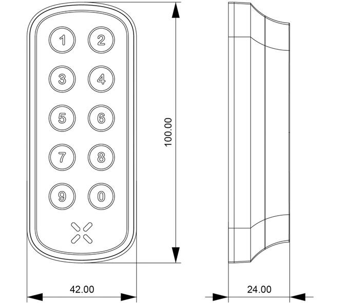 Black X xPad ovaal 100x42mm wit