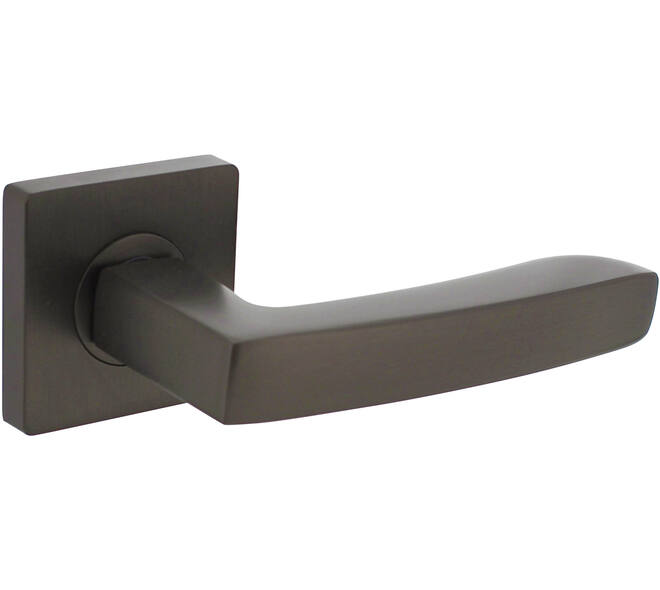 Deurkruk Minos op rozet verdekt 55x55x10mm met nokken antraciet grijs