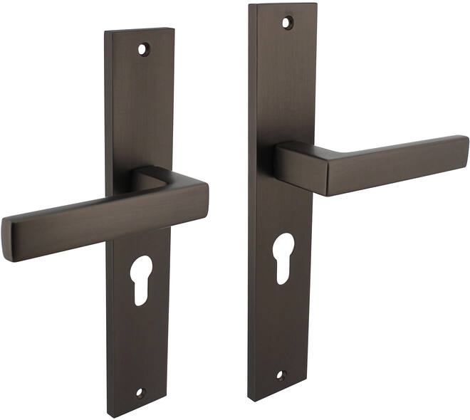 Deurkruk Hera op schild rechthoekig 245x45mm profielcilindergat 55mm antraciet grijs