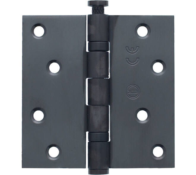 Kogellagerscharnier recht 3,5" (89x89x2,5mm) CE inclusief schroeven PVD antraciet