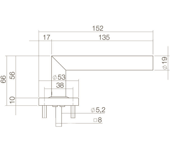 Gatdeel Jura op rozet verdekt ø53x10mm rvs getrommeld
