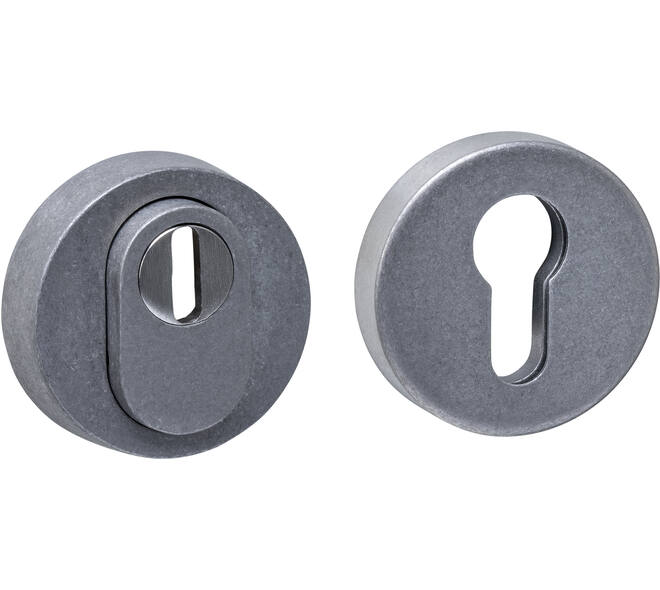 SKG3 veiligheidsrozetten rond verdekt ø52x12mm profielcilindergat met kerntrekbeveiliging rvs getrommeld