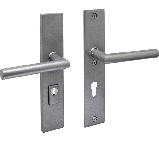SKG3 veiligheidsbeslag rechthoekig 250x50mm kruk/kruk Jura met veerconstructie profielcilindergat 72mm met kerntrekbeveiliging rvs getrommeld