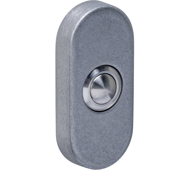 Deurbel ovaal 65x30x10mm verdekt rvs getrommeld