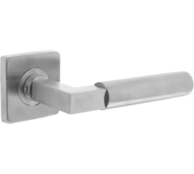 Deurkruk Baustil op rozet verdekt 53x53x8mm met nokken rvs