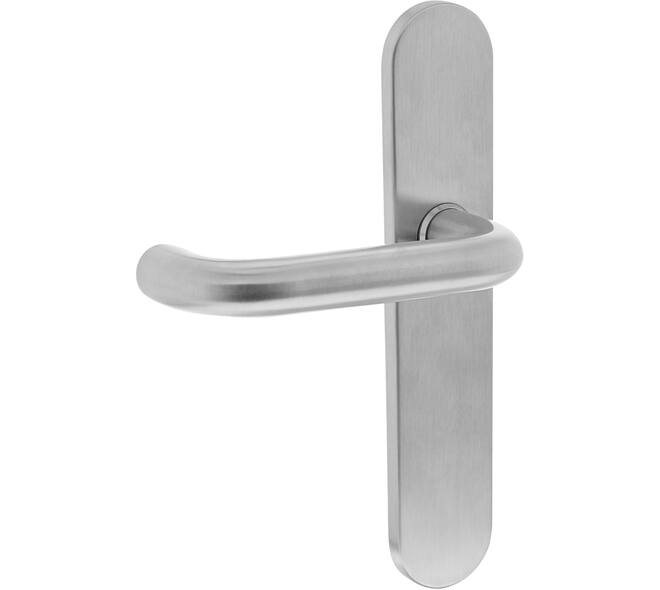 Gatdeel links Rond op schild verdekt ovaal 220x42mm blind rvs