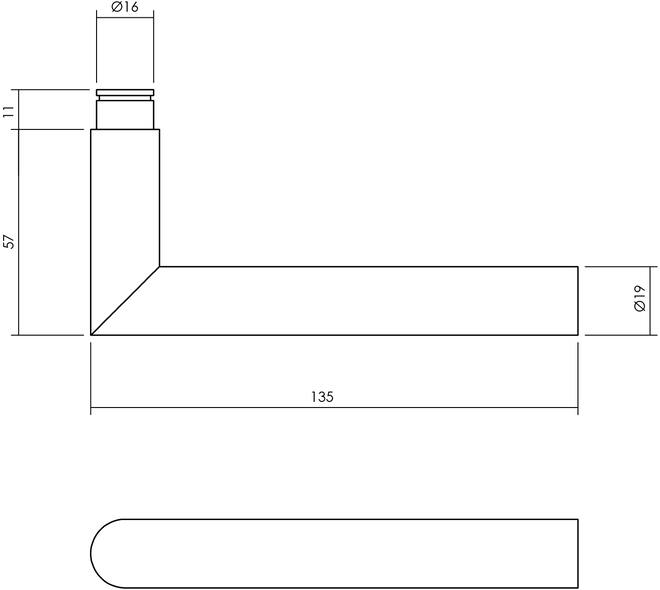 Gatdeel Hoek 90°ø19mm tbv. espagnolet RVS