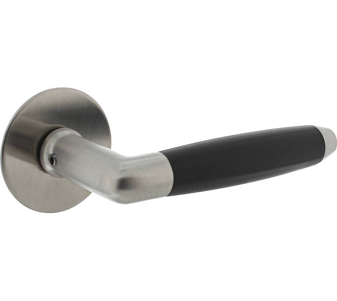 Deurkruk Combinatie met rozet zelfklevend ø55x2mm rvs/zwart