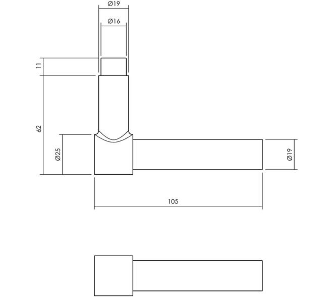 Gatdeel L-recht model tbv espagnolet RVS