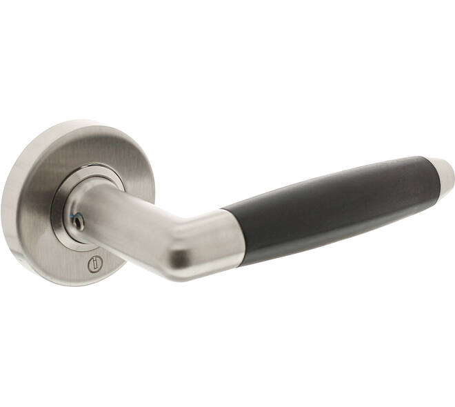 Deurkruk Combinatie op rozet verdekt ø53x10mm rvs/zwart