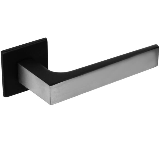 Deurkruk Moors No.1 met rozet verdekt 50x50x5mm met nokken rvs/structuur zwart