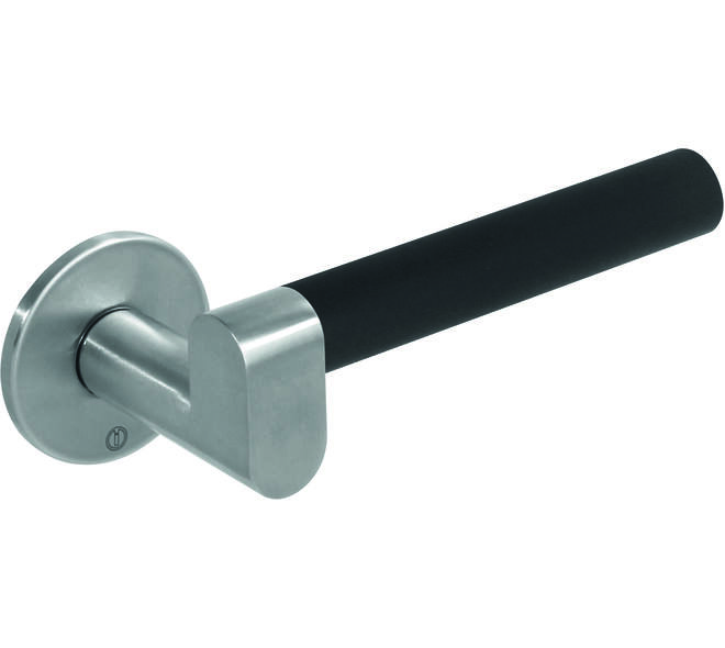 Deurkruk Munnikhof Dock Black met rozet verdekt ø53x5mm rvs