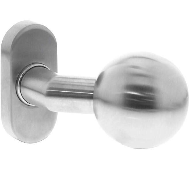 Knoprozet verdekt brandvertragend ovaal 65x30x10mm met vaste knop bol/schuin rvs