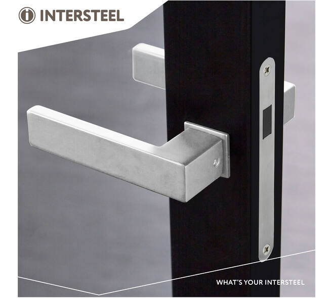Deurkruk Amsterdam met rozet zelfklevend 30x30x3mm rvs