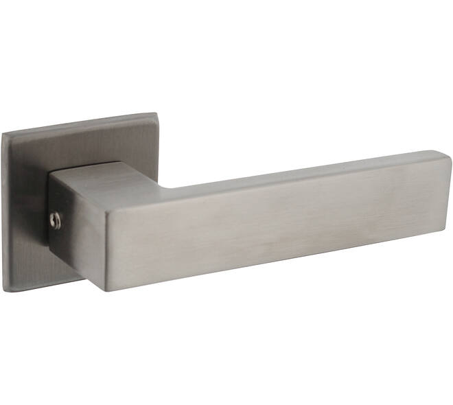Deurkruk Amsterdam met rozet verdekt 50x50x5mm met nokken rvs