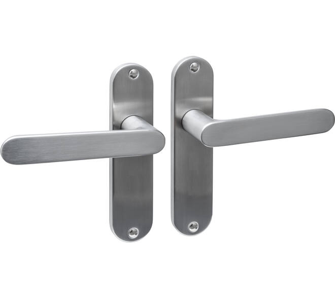Deurkruk Sora basic op schild ovaal 185x41mm blind rvs