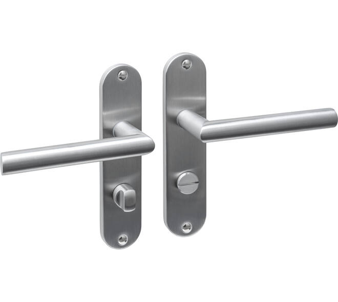Deurkruk Jura basic op schild ovaal 185x41mm wc 63/8mm rvs