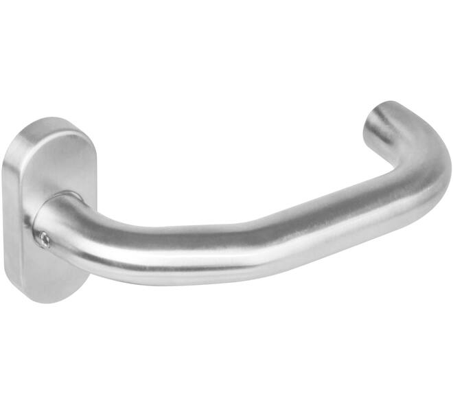 Deurkruk Verkropt op rozet verdekt ovaal 65x30x10mm rvs