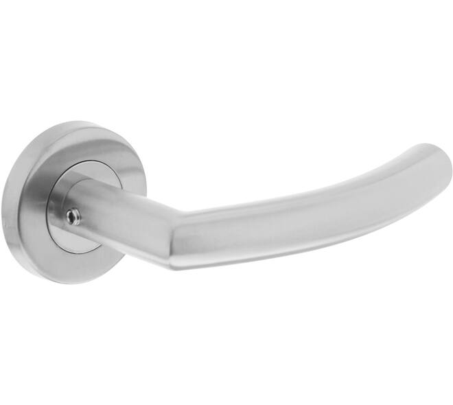 Deurkruk Half rond/90° basic op rozet verdekt ø53x9mm rvs