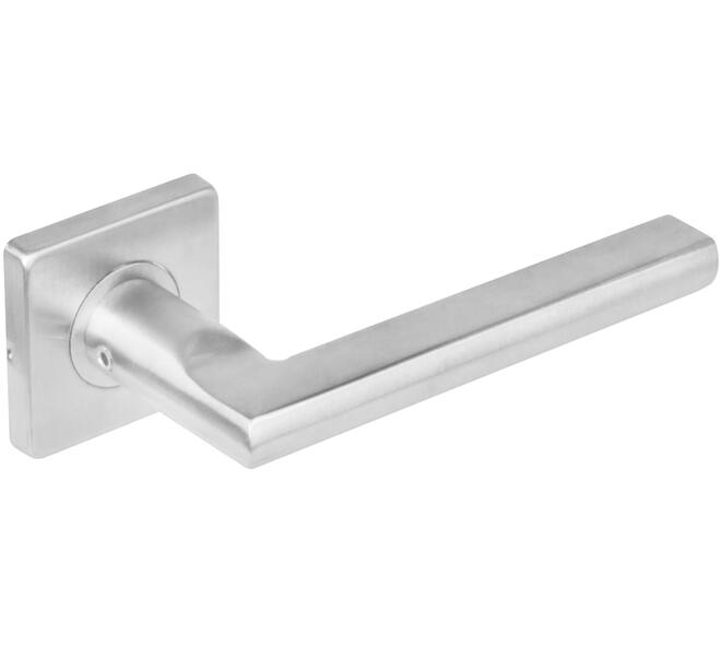 Deurkruk Hoek 90°/plat op rozet verdekt 53x53x8mm met nokken rvs