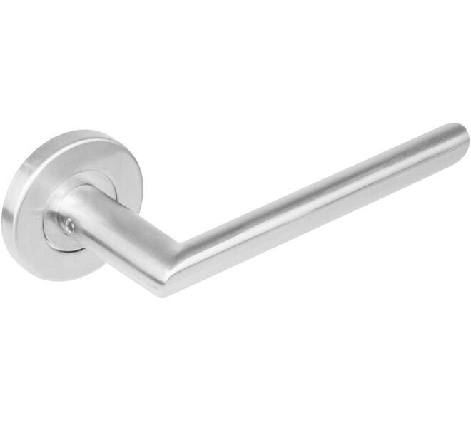 Deurkruk Ovaal/90° op rozet verdekt ø53x8mm met nokken EN1906/4 rvs