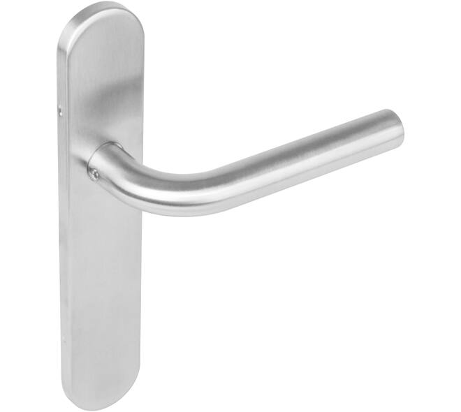 Gatdeel links Recht op schild verdekt ovaal 219x40mm met nokken blind rvs EN1906/4