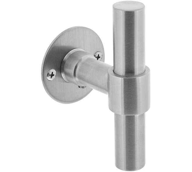 Gatdeel T recht met rozet Ø51x2mm rvs