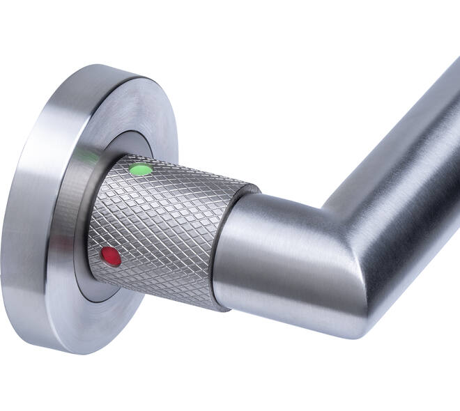 Deurkruk Prolock Sicura ø22mm met blokkeer mechanisme op rozet verdekt ø53x10mm met nokken rvs